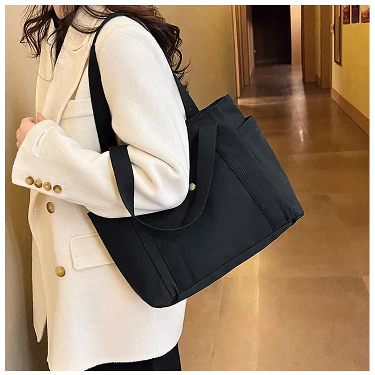 Women's Canvas Shoulder Bag Large Capacity Multi-Pocket — feature 8