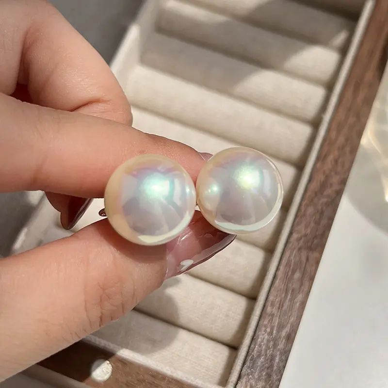 Natural Pearl Earrings High-end 925 Silver Women's Sterling Silver Vintage Mosquito Plate Pearl Ear Clip - Image 20