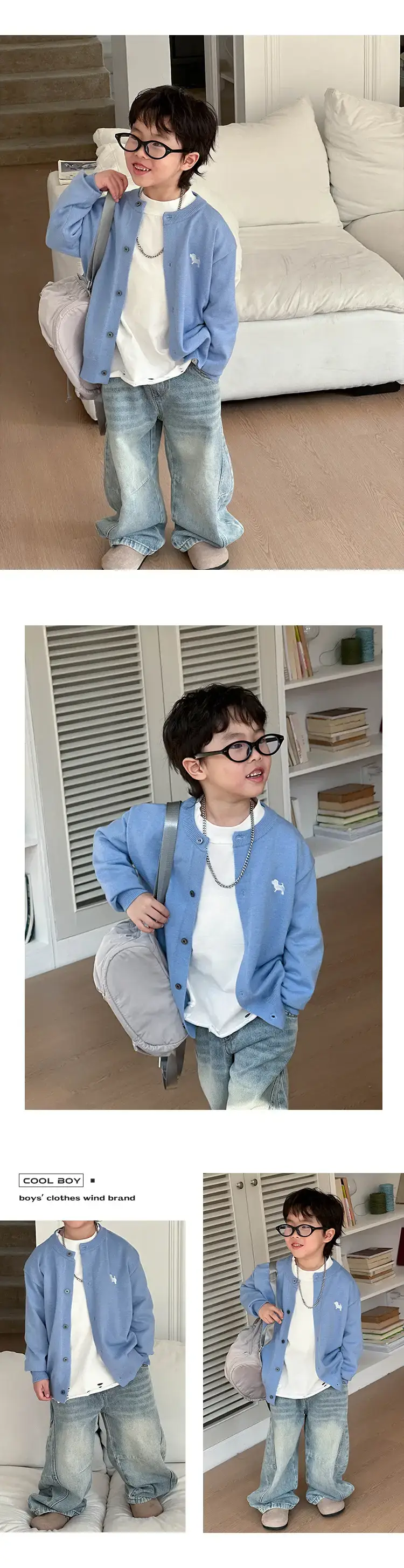 Boys Loose White T-Shirt 2026 Spring Kids Casual Wear — feature 12