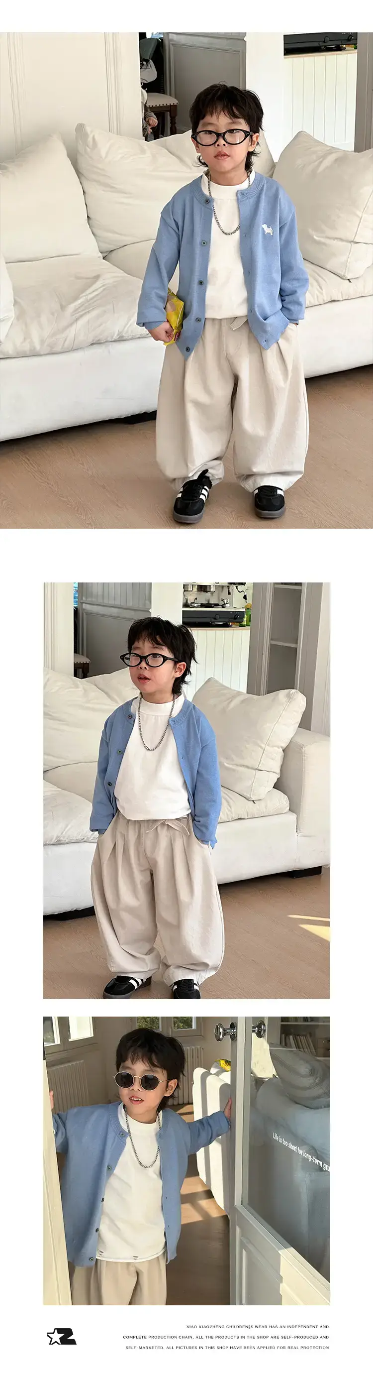 Boys Loose White T-Shirt 2026 Spring Kids Casual Wear — feature 13