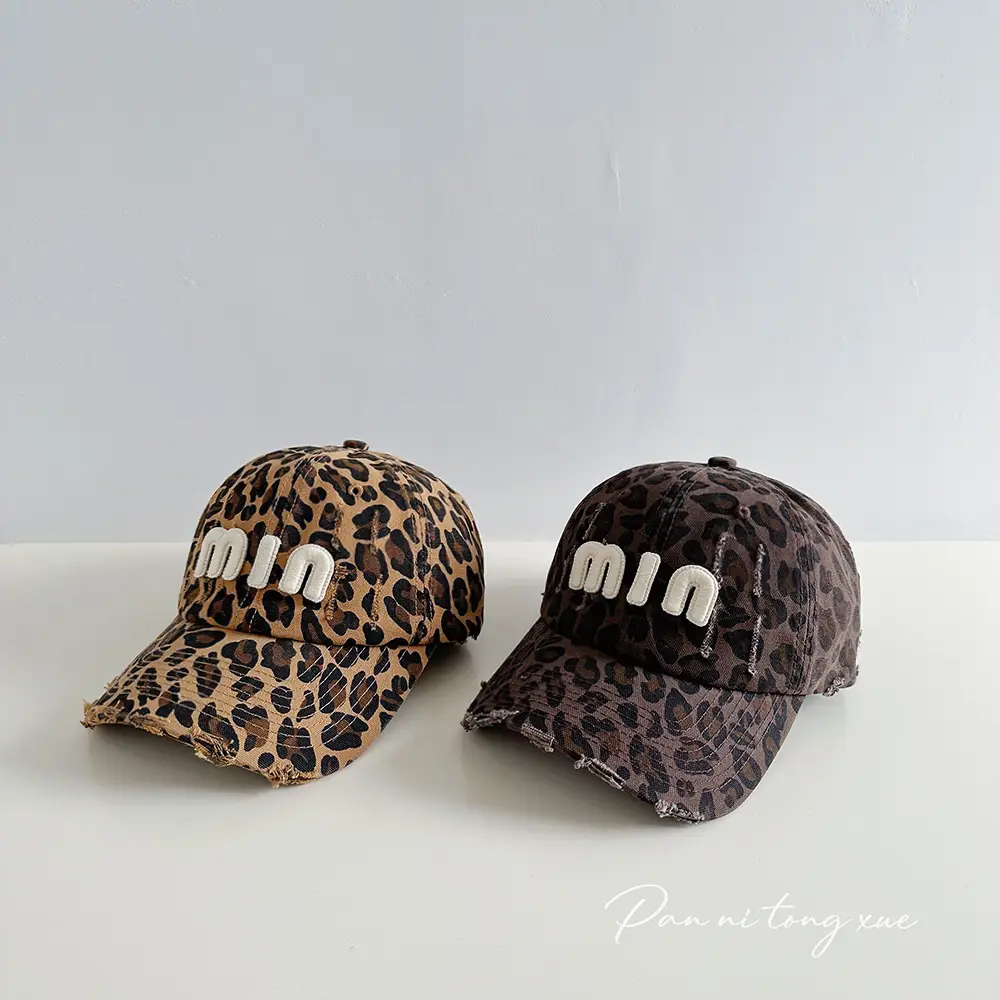 2024 New Korean Style Leopard Print Baseball Cap Women Spring Summer Autumn - Image 3