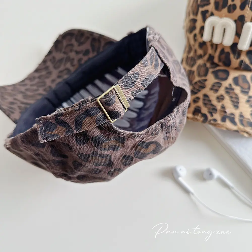 2024 New Korean Style Leopard Print Baseball Cap Women Spring Summer Autumn - Image 6