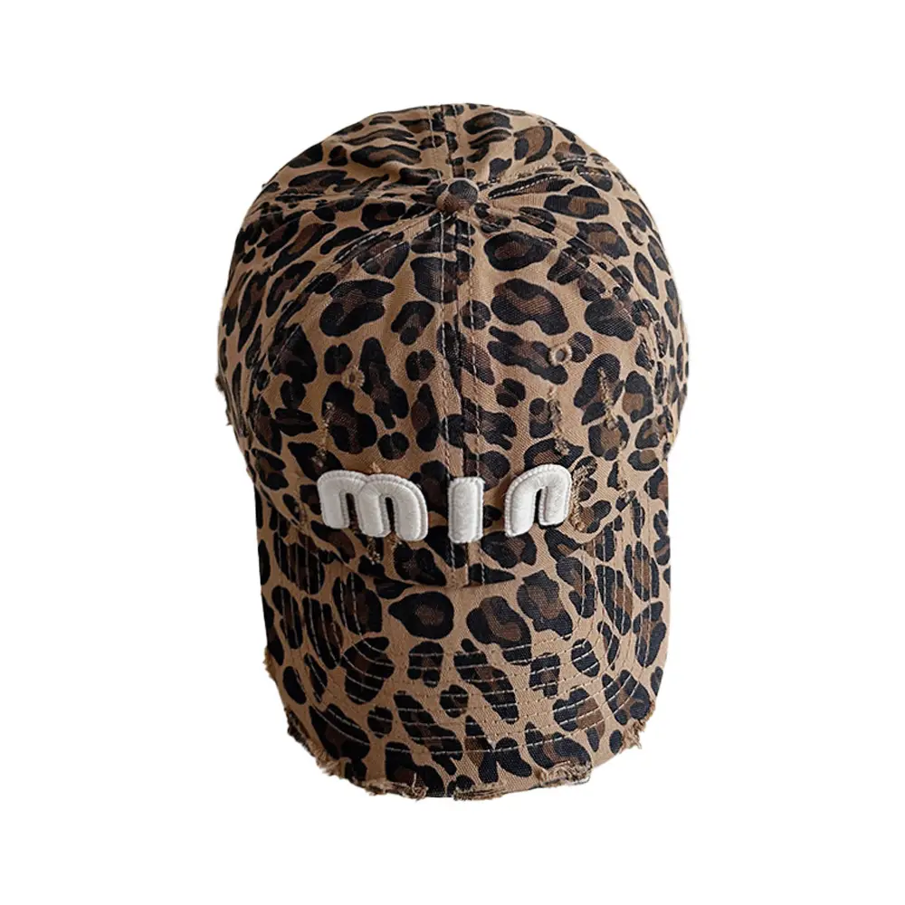 2024 New Korean Style Leopard Print Baseball Cap Women Spring Summer Autumn - Image 7