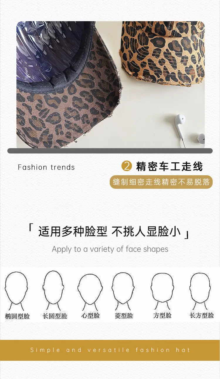 2024 New Korean Style Leopard Print Baseball Cap Women Spring Summer Autumn — feature 23