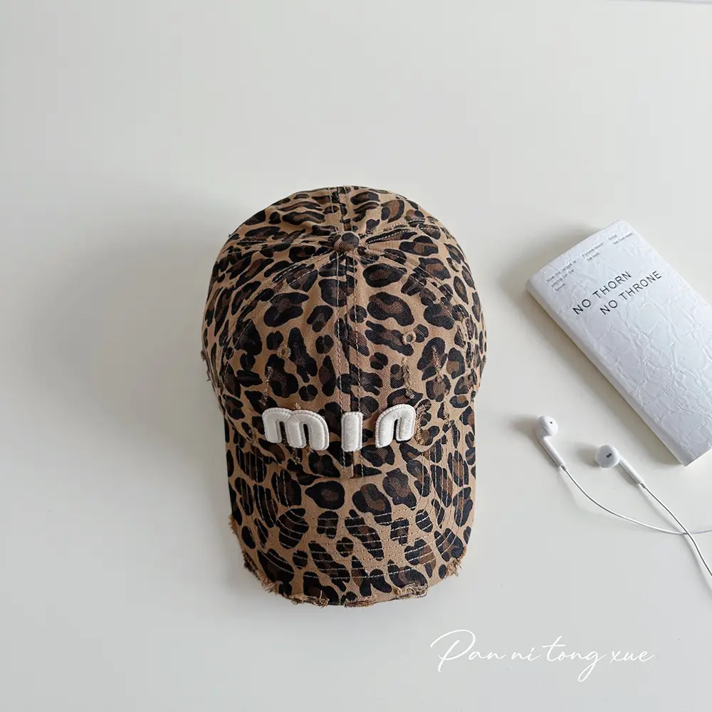 2024 New Korean Style Leopard Print Baseball Cap Women Spring Summer Autumn - Image 2