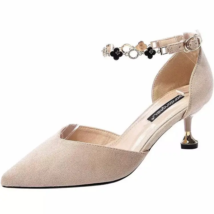 Women's 2025 Spring and Summer New Arrival Pointed Stiletto Heel Fairy Style All-Match Women's Sandals with Buckle Strap - Image 6