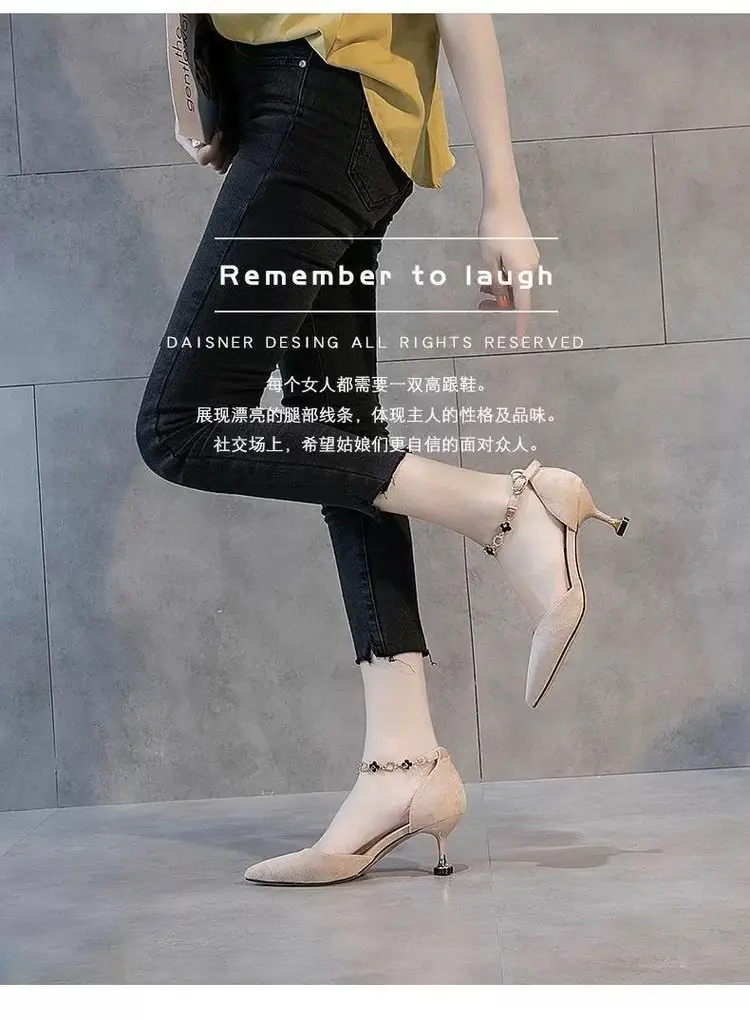Women's 2025 Spring and Summer New Arrival Pointed Stiletto Heel Fairy Style All-Match Women's Sandals with Buckle Strap — feature 1