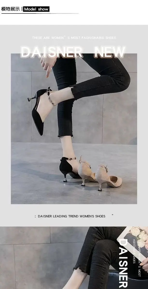 Women's 2025 Spring and Summer New Arrival Pointed Stiletto Heel Fairy Style All-Match Women's Sandals with Buckle Strap — feature 5