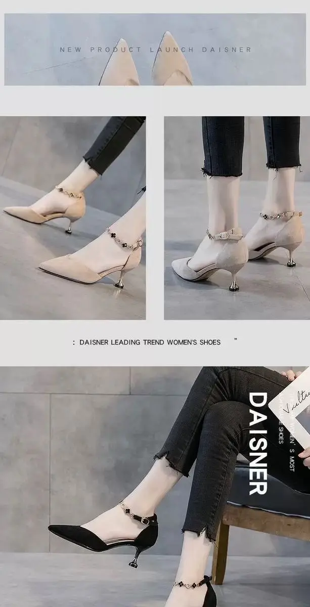Women's 2025 Spring and Summer New Arrival Pointed Stiletto Heel Fairy Style All-Match Women's Sandals with Buckle Strap — feature 6