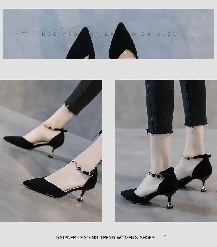 Women's 2025 Spring and Summer New Arrival Pointed Stiletto Heel Fairy Style All-Match Women's Sandals with Buckle Strap — feature 7