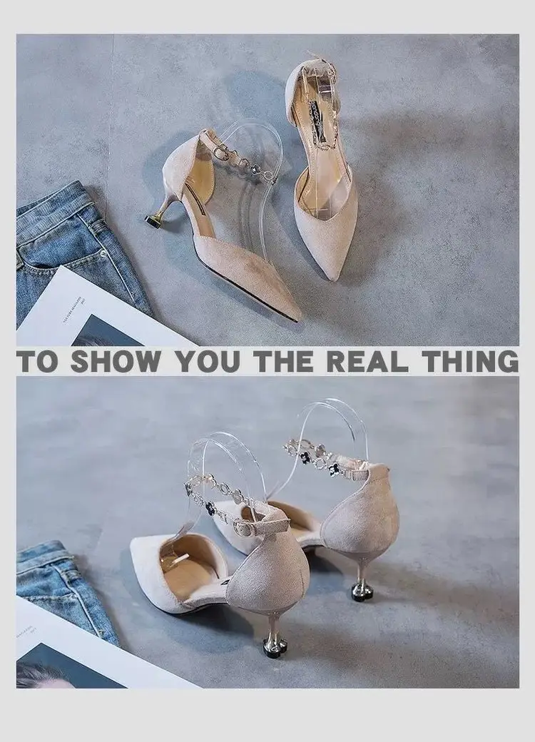 Women's 2025 Spring and Summer New Arrival Pointed Stiletto Heel Fairy Style All-Match Women's Sandals with Buckle Strap — feature 9