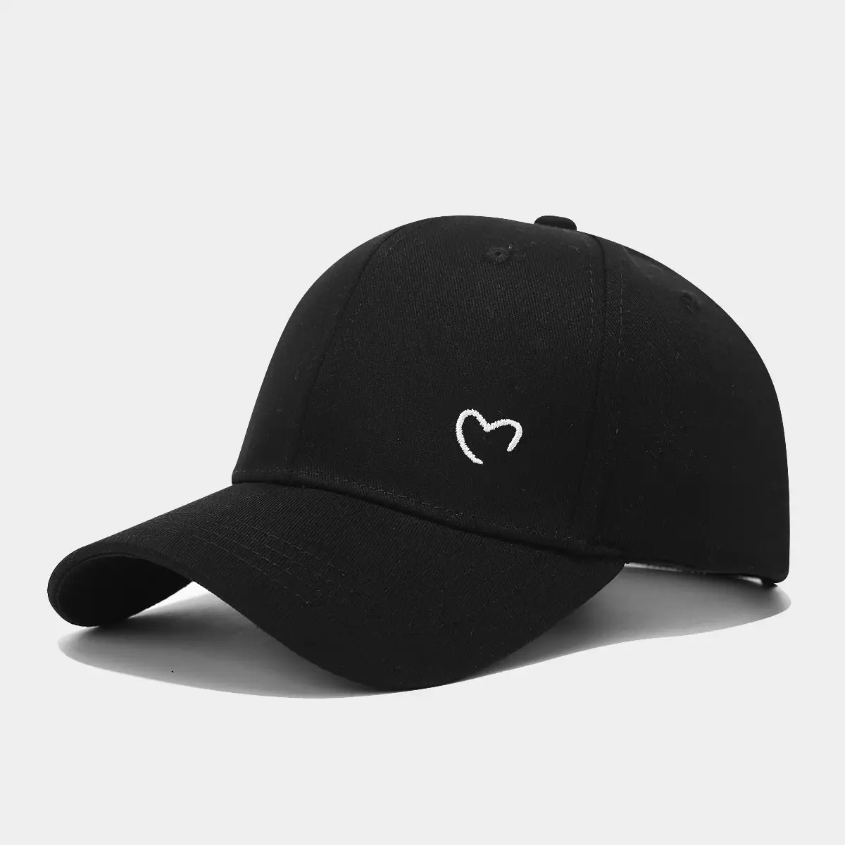 Women White Heart Cap Spring Summer Embroidered
