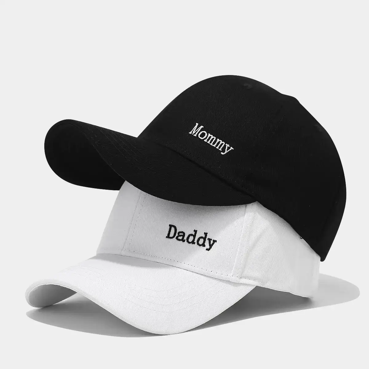 Black Embroidered Baseball Caps for Mommy & Daddy - Image 6
