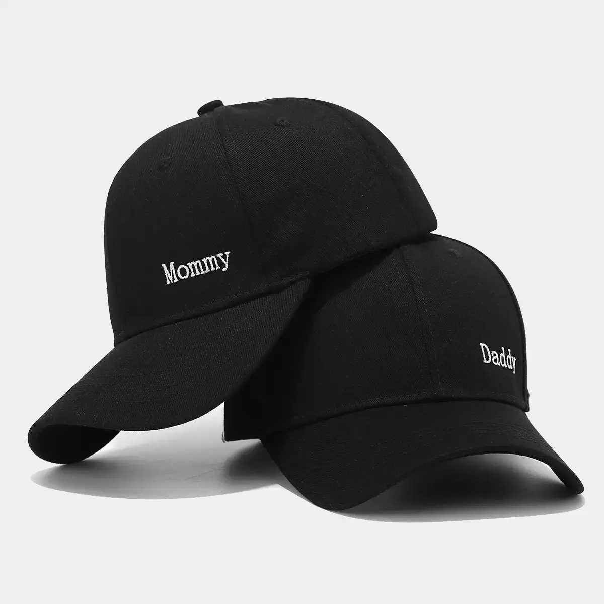 Black Embroidered Baseball Caps for Mommy & Daddy - Image 7