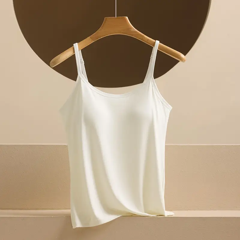 Modal Adjustable Camisole Women's Belt Chest Pad One-piece Threaded plus size Base Shirt Beautiful Back Top Outer Wear - Image 2