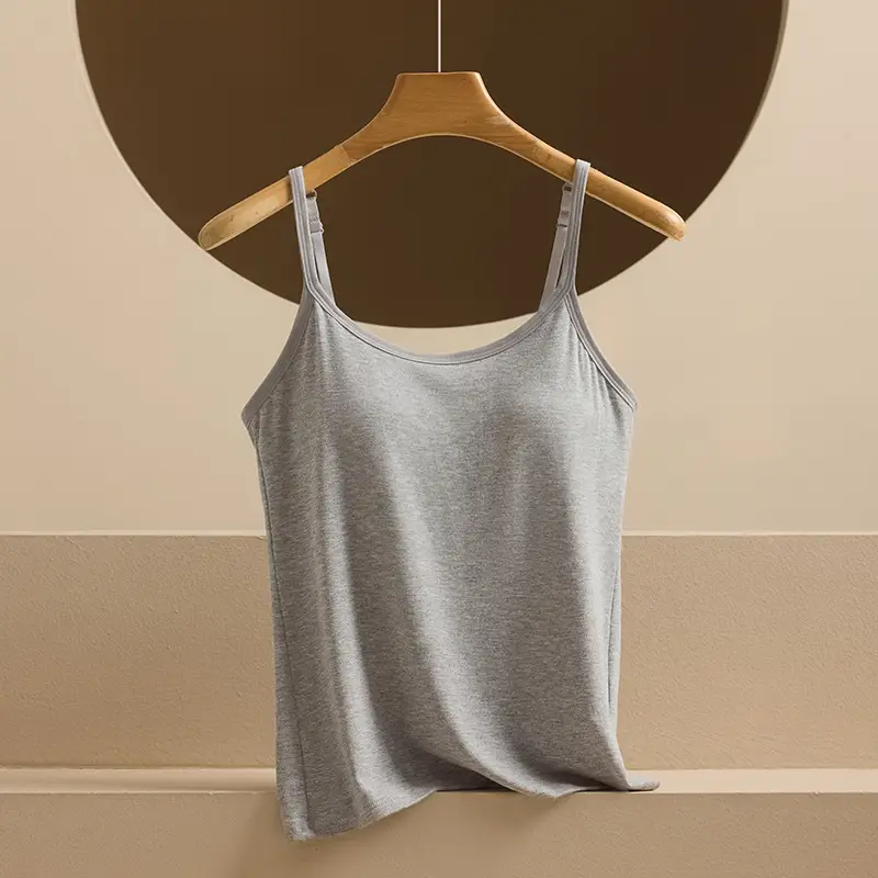 Modal Adjustable Camisole Women's Belt Chest Pad One-piece Threaded plus size Base Shirt Beautiful Back Top Outer Wear - Image 3