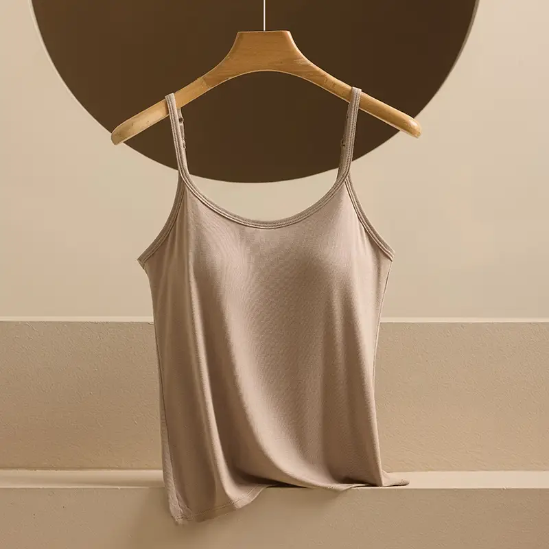 Modal Adjustable Camisole Women's Belt Chest Pad One-piece Threaded plus size Base Shirt Beautiful Back Top Outer Wear - Image 4
