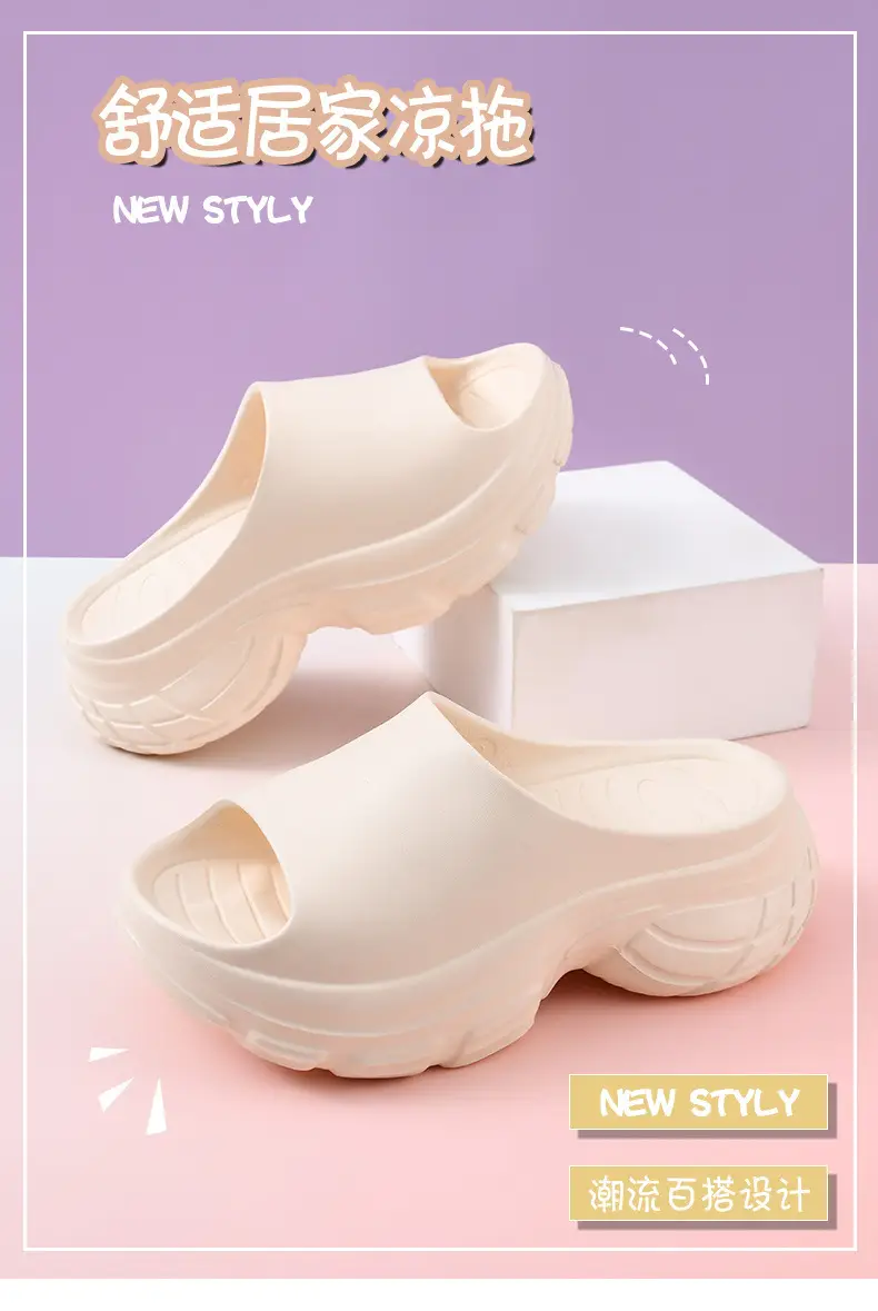 Wholesale thick-soled slippers women's summer new fashion outro height-increasing sandals and slippers beach fashion high-heeled slipper women — feature 4