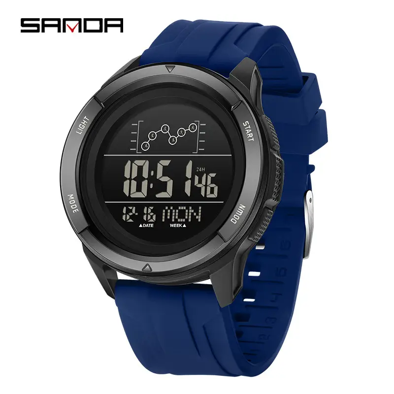 Sanda Digital Alarm Clock with Blue Strap - Image 3