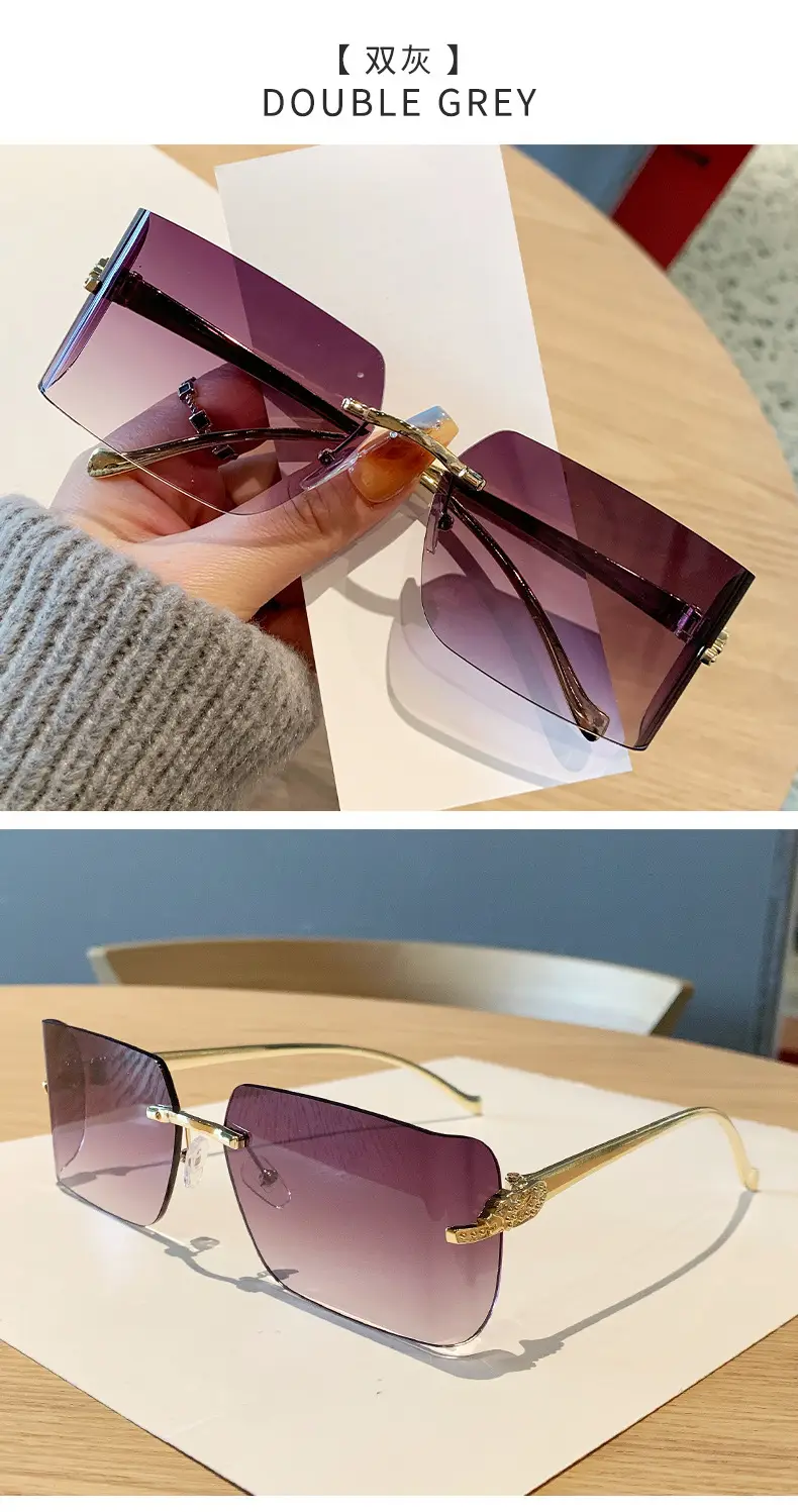 Women's Leopard Head Metal Sunglasses with Curved Sill — feature 13