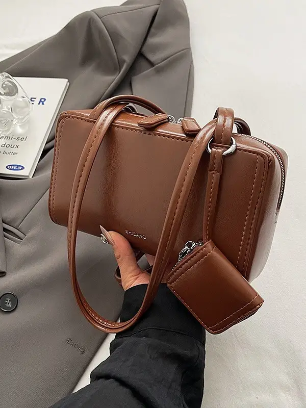 Vintage Style Small Handbag for Women Brown 2026 - Image 5