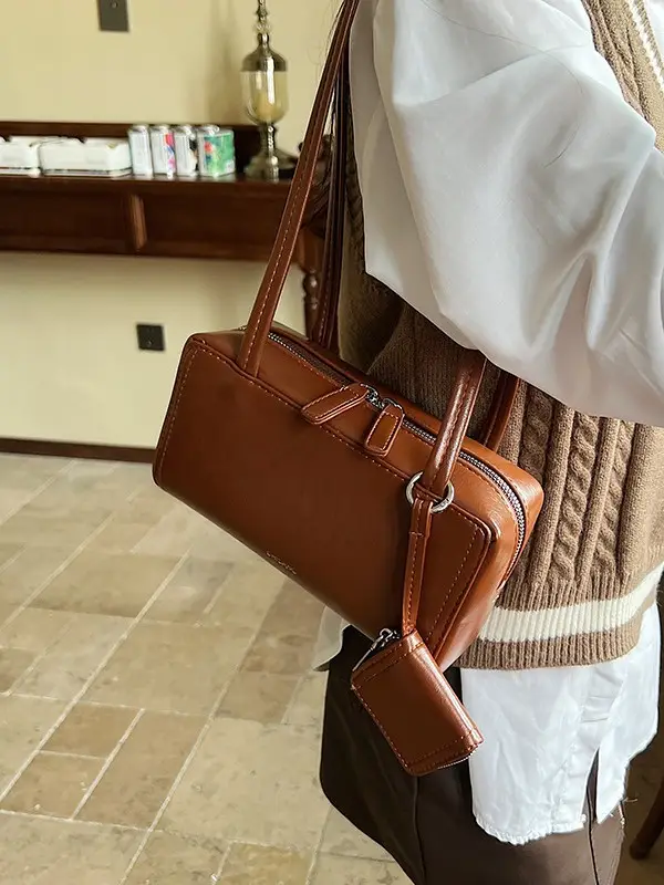Vintage Style Small Handbag for Women Brown 2026 - Image 6