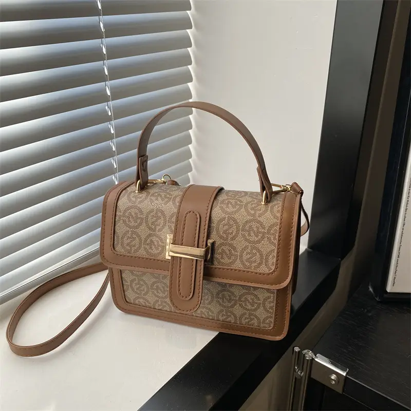 Retro Contrast Shoulder Bag for Women 2025 Spring