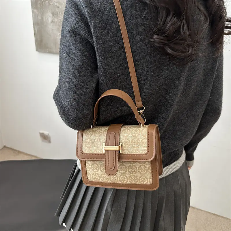 Retro Contrast Shoulder Bag for Women 2025 Spring