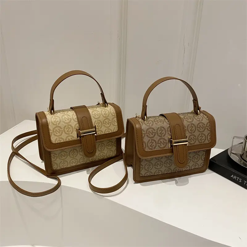 Retro Contrast Shoulder Bag for Women 2025 Spring