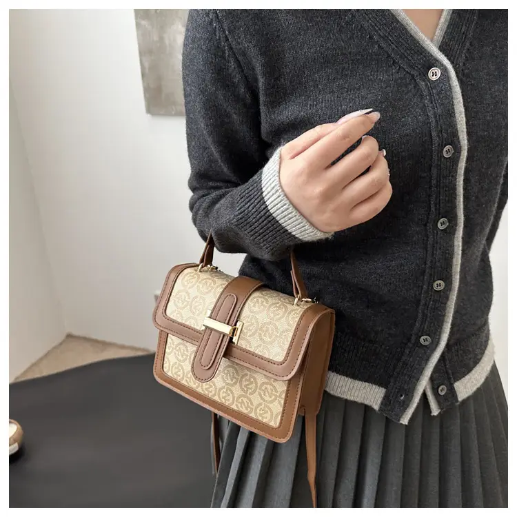 Retro Contrast Shoulder Bag for Women 2025 Spring — feature 13