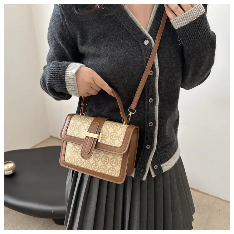 Retro Contrast Shoulder Bag for Women 2025 Spring — feature 17
