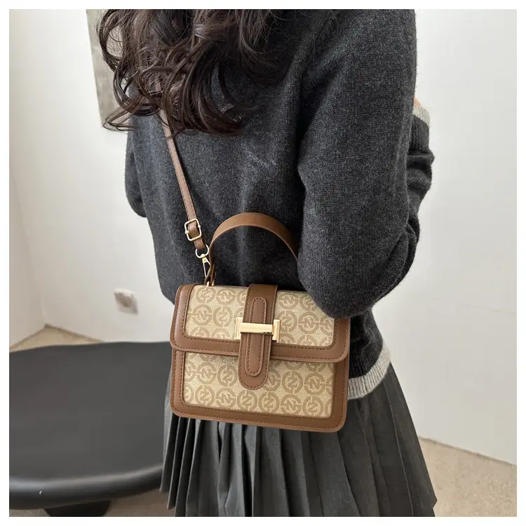Retro Contrast Shoulder Bag for Women 2025 Spring — feature 18
