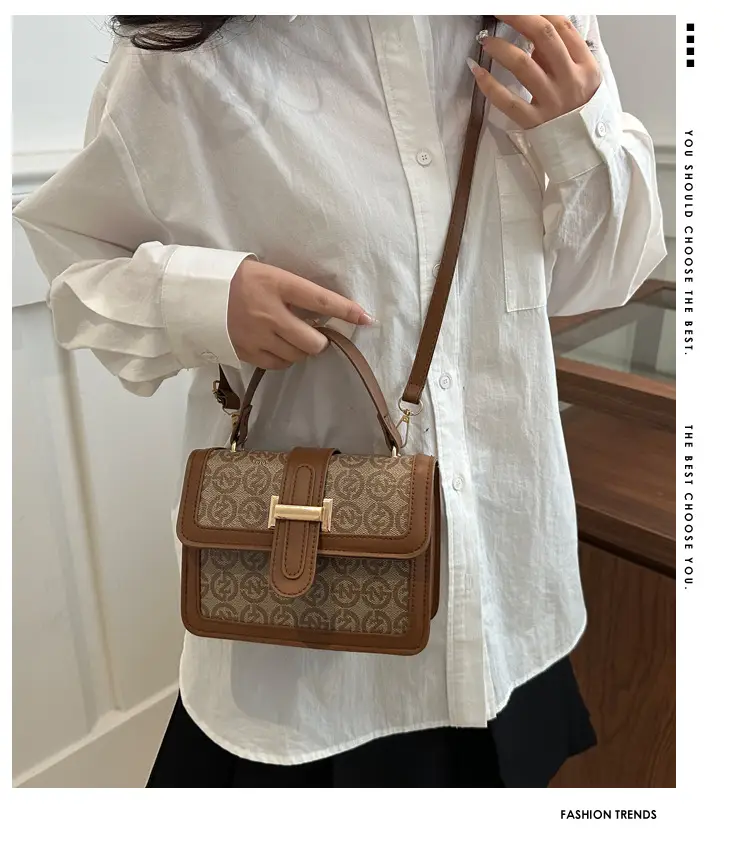 Retro Contrast Shoulder Bag for Women 2025 Spring — feature 2
