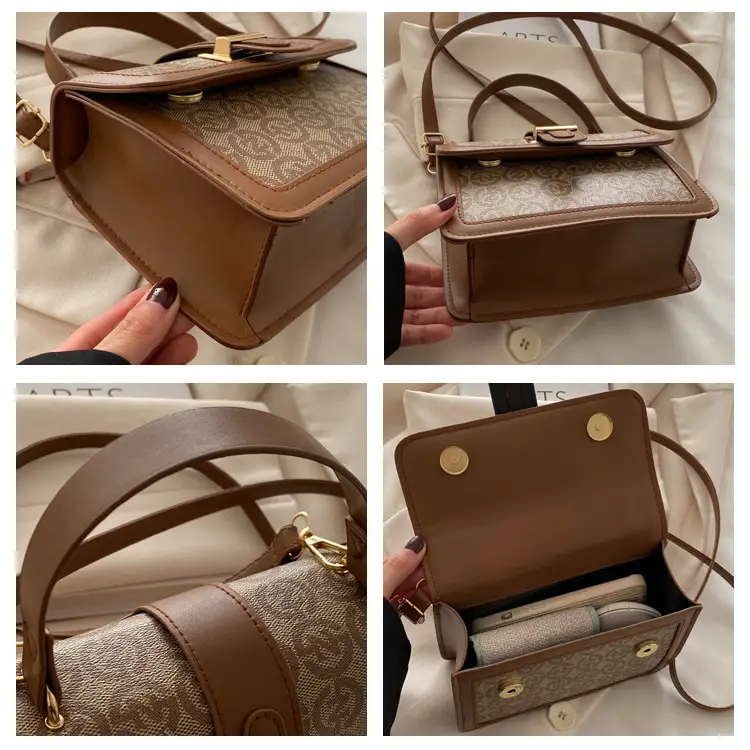 Retro Contrast Shoulder Bag for Women 2025 Spring — feature 9