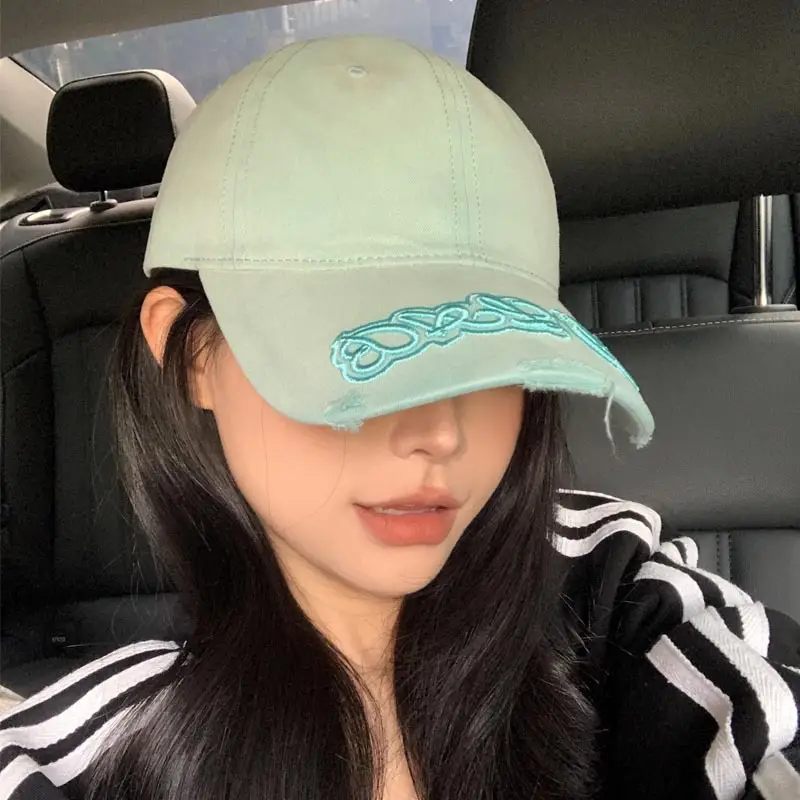 Vintage Washed Blue Baseball Cap for Women Men - Image 5
