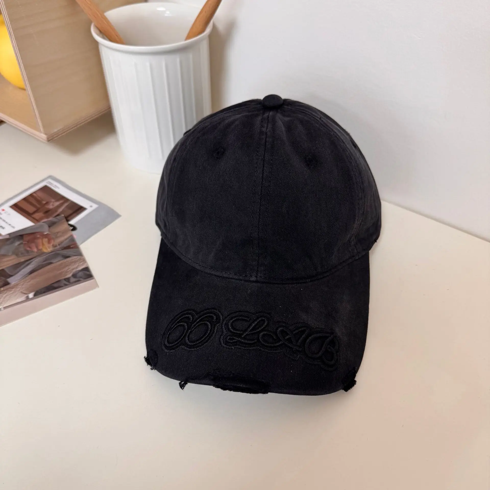 Vintage Washed Blue Baseball Cap for Women Men - Image 2