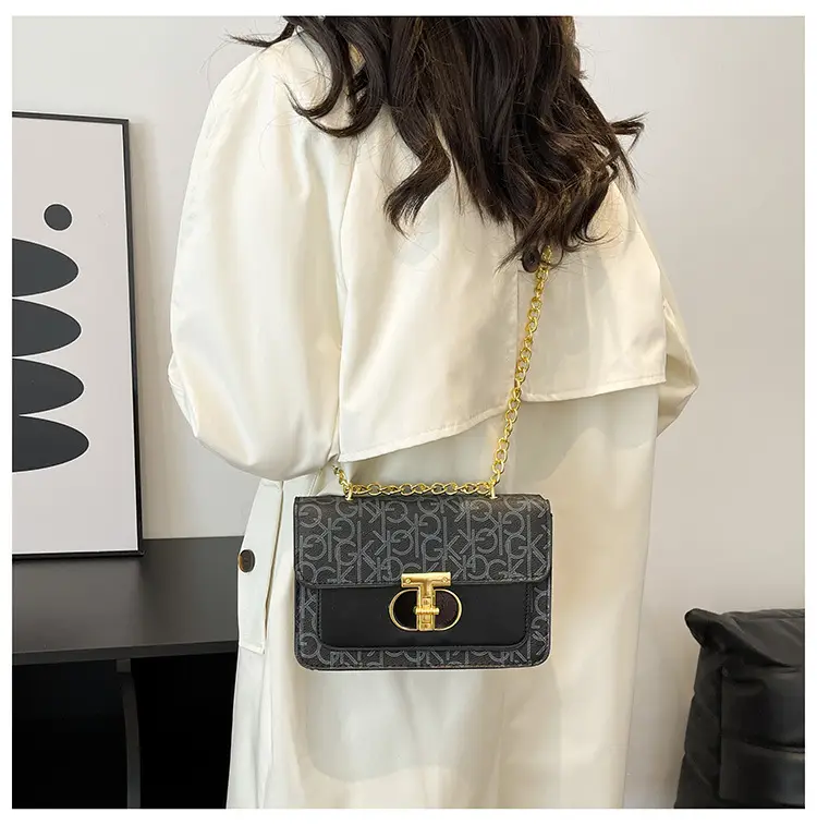 Women Vintage Chain Shoulder Bag Brown Gold 2025 — feature 22