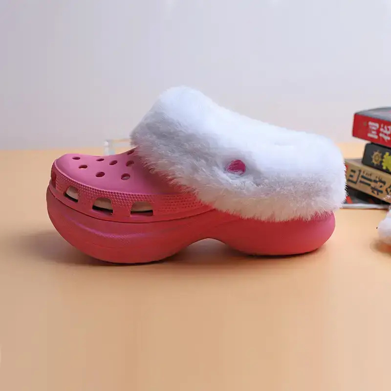 Hole Shoes Liner Rabbit Hair Plush Cotton Cover Winter Warm Thickened Women's High Heel Hole Shoes Cotton Lining - Image 4