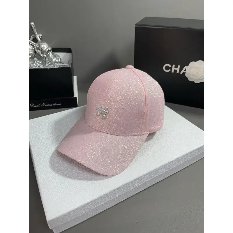 Korean Style Sequin Bow Baseball Cap - Image 5