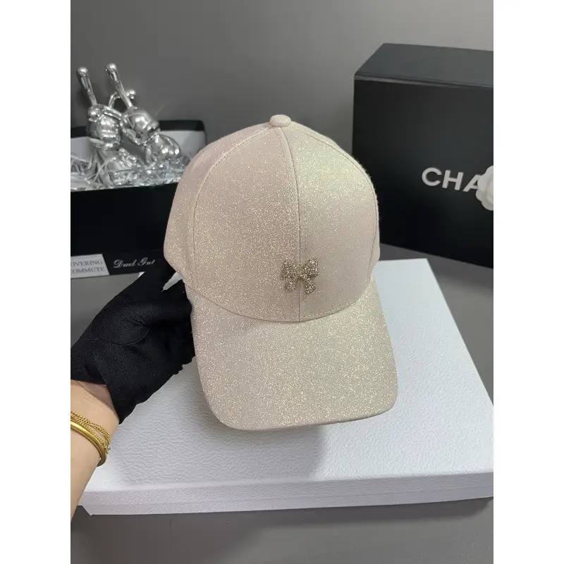 Korean Style Sequin Bow Baseball Cap - Image 7