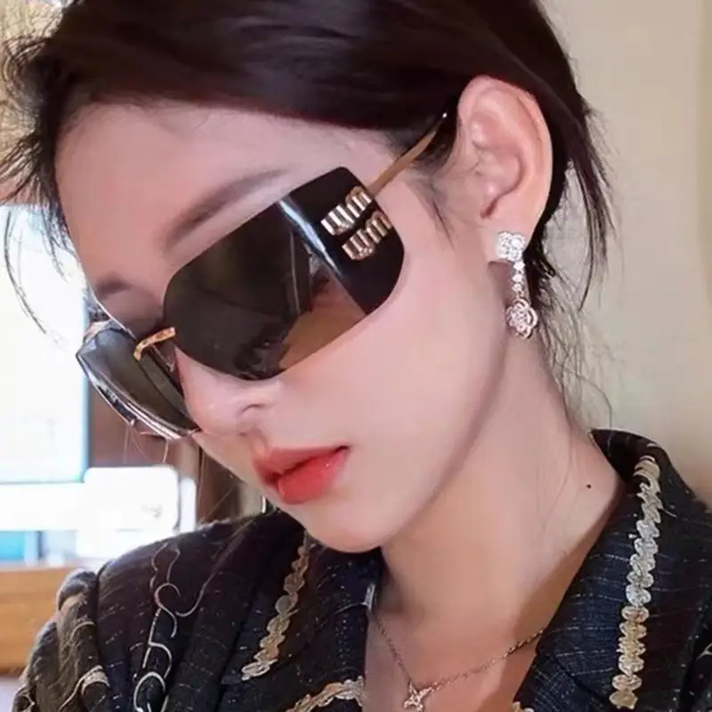 Miu Metal Sunglasses Gold Brown Personalized