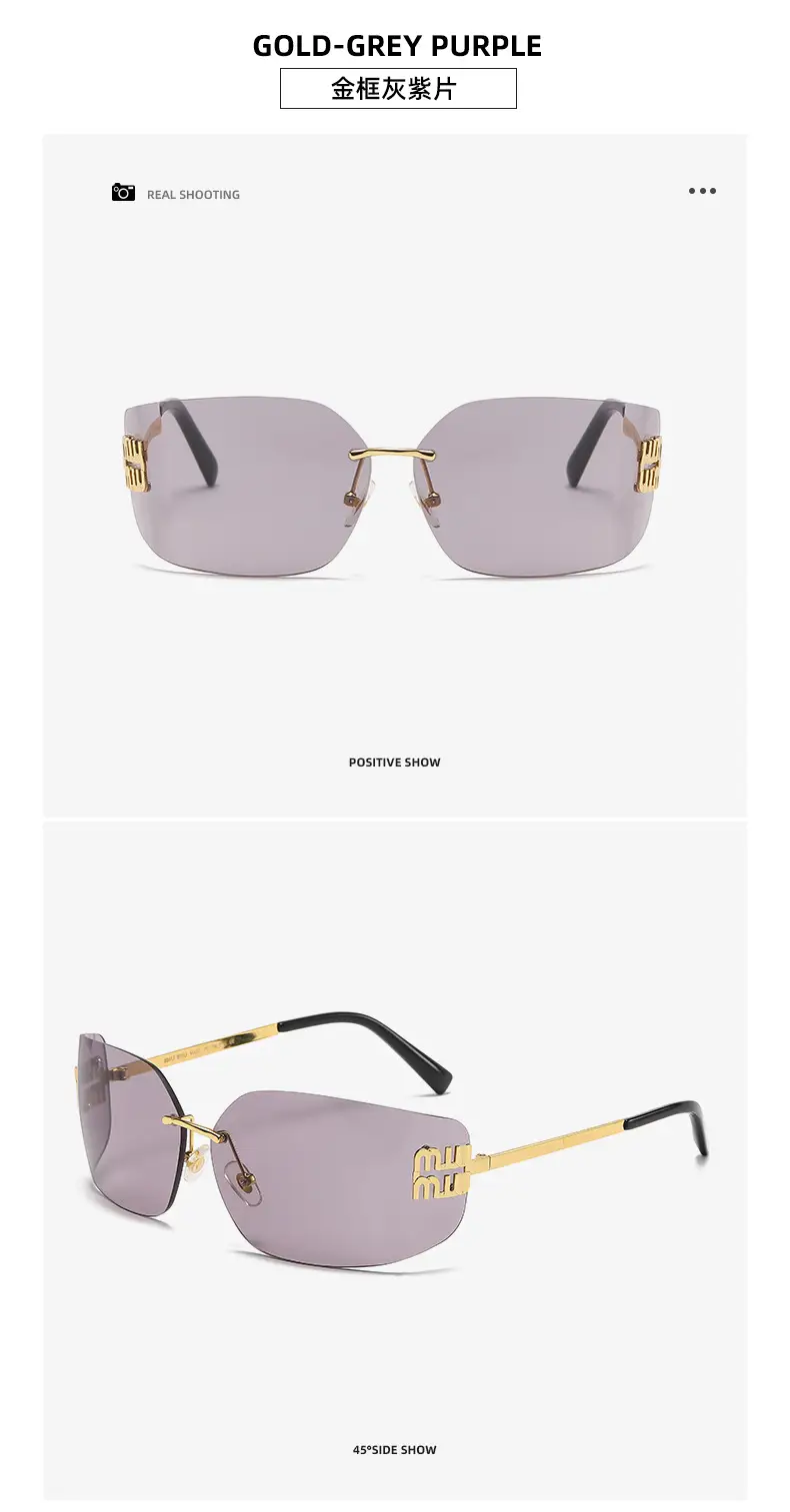 Miu Metal Sunglasses Gold Brown Personalized — feature 10