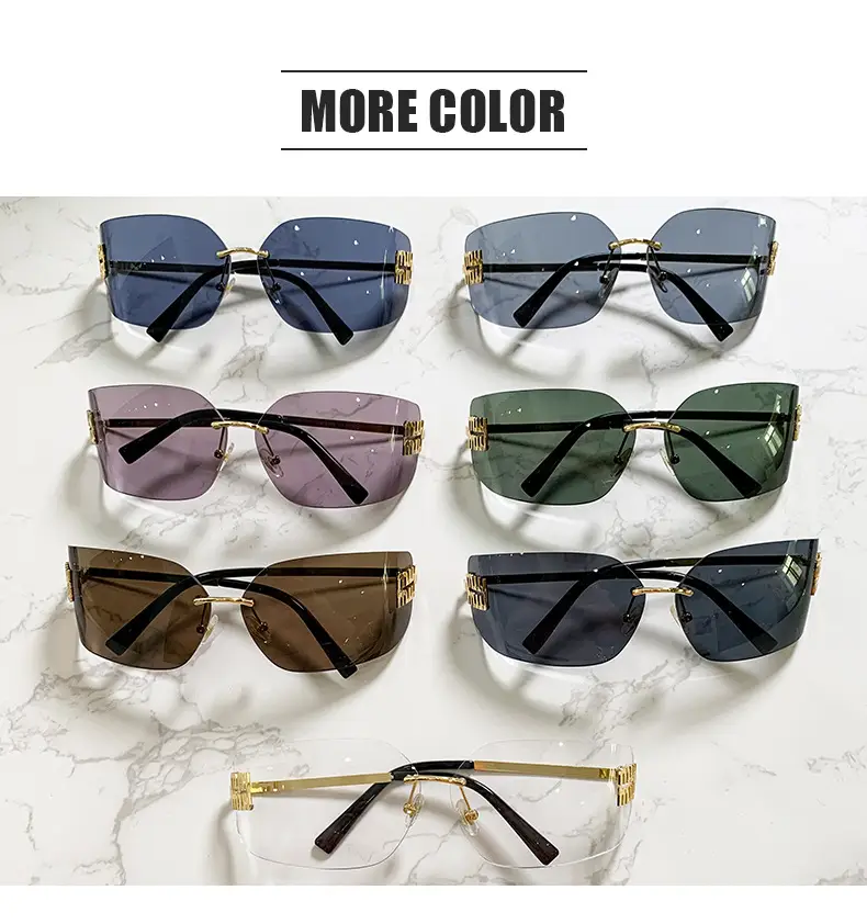 Miu Metal Sunglasses Gold Brown Personalized — feature 11