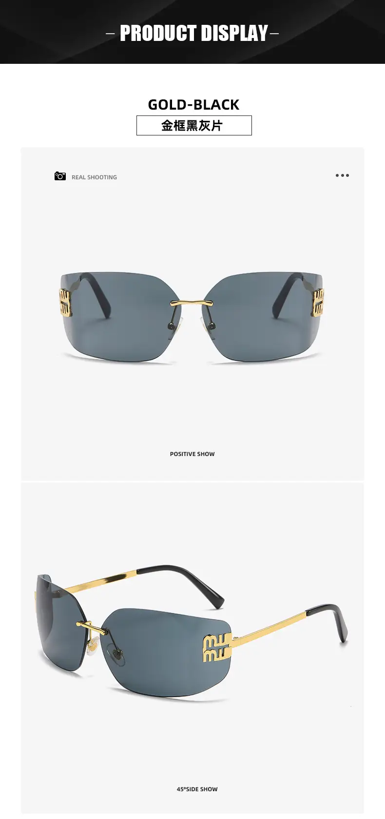 Miu Metal Sunglasses Gold Brown Personalized — feature 4
