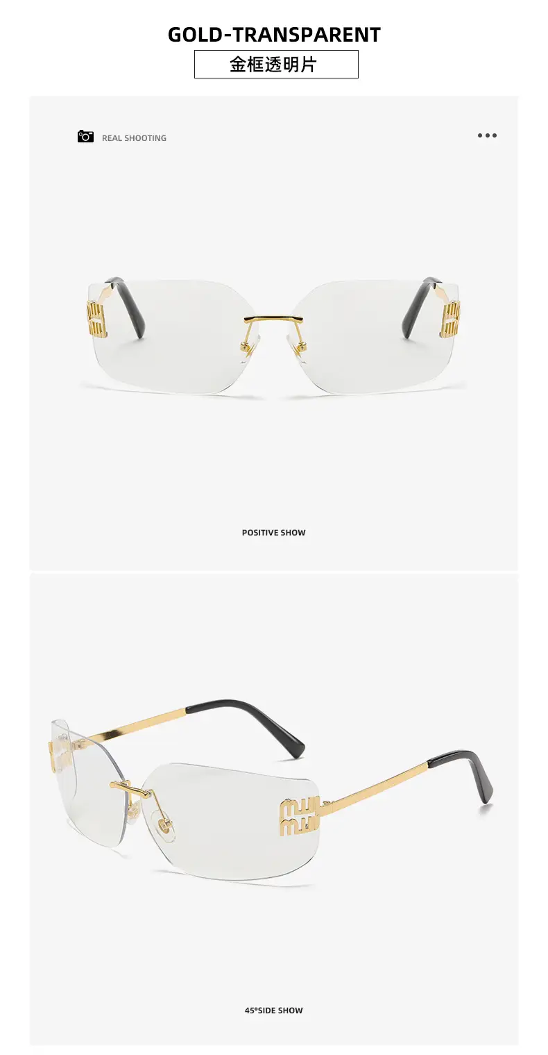 Miu Metal Sunglasses Gold Brown Personalized — feature 6