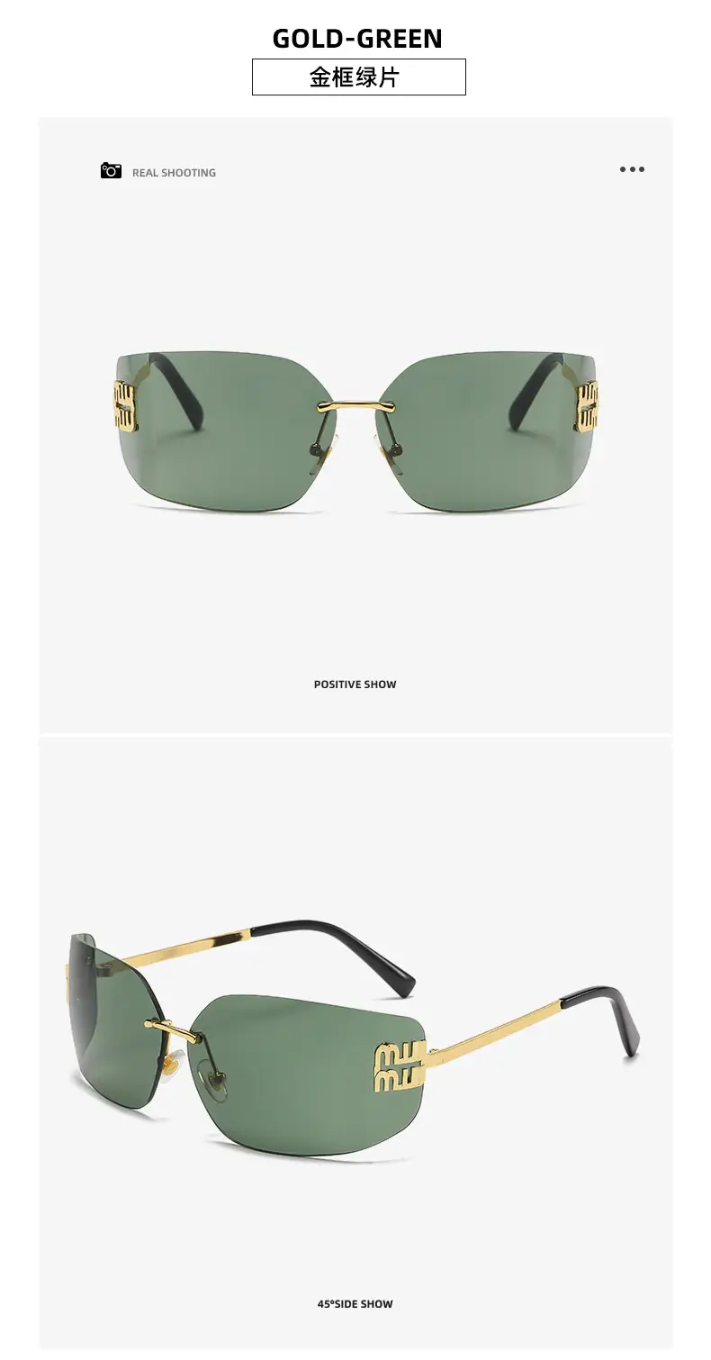 Miu Metal Sunglasses Gold Brown Personalized — feature 7