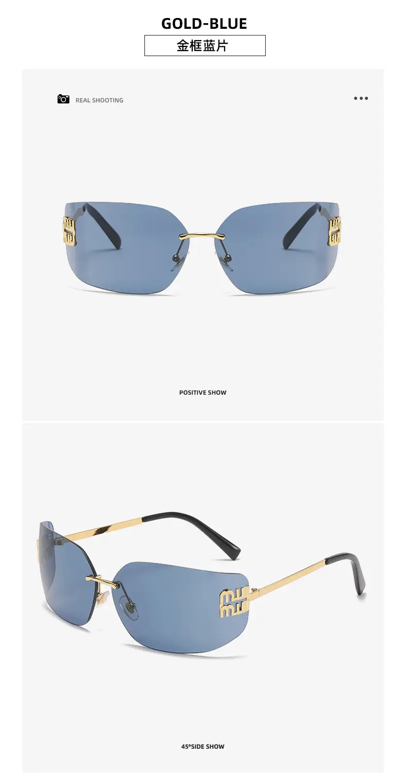 Miu Metal Sunglasses Gold Brown Personalized — feature 8