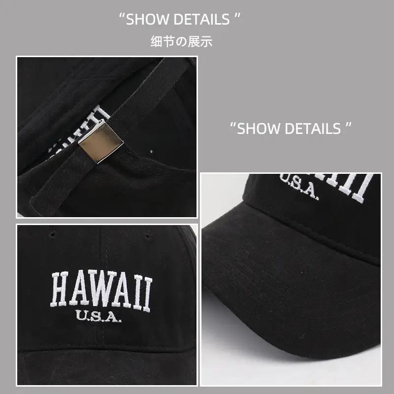 American Casual Navy Baseball Cap with "Hawaii U.S.A." Embroidery — feature 12