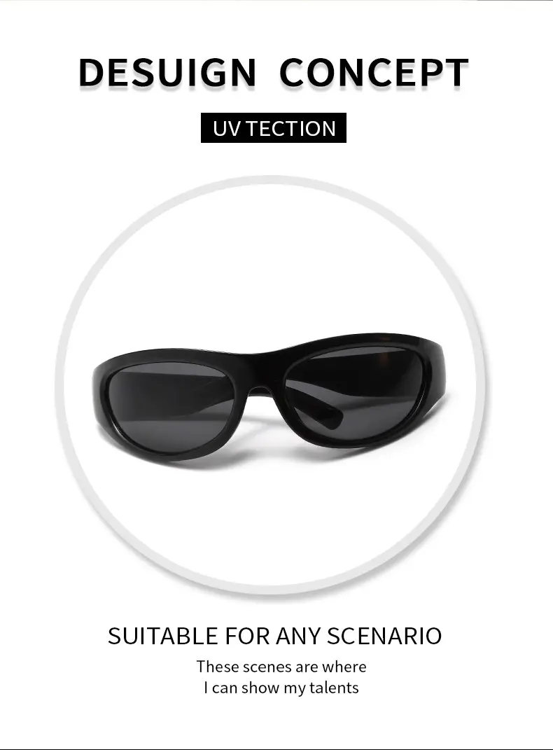Orange Narrow Frame Cycling Sunglasses for Women — feature 2