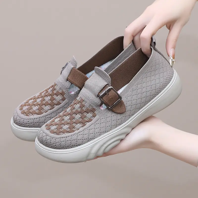 Shoes Women's Spring and Autumn New Plaid Casual Shoes Lazy Slip-on Shoes Cross-border Wholesale Shoes Comfortable Lightweight Women's Shoes